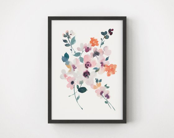 Abstract Watercolor Florals I