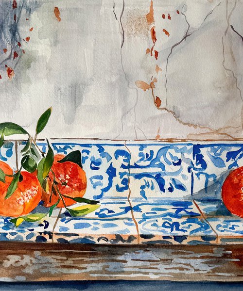 Harvest on Azulejo Time – Winter Sun by Irina Kurganskaya