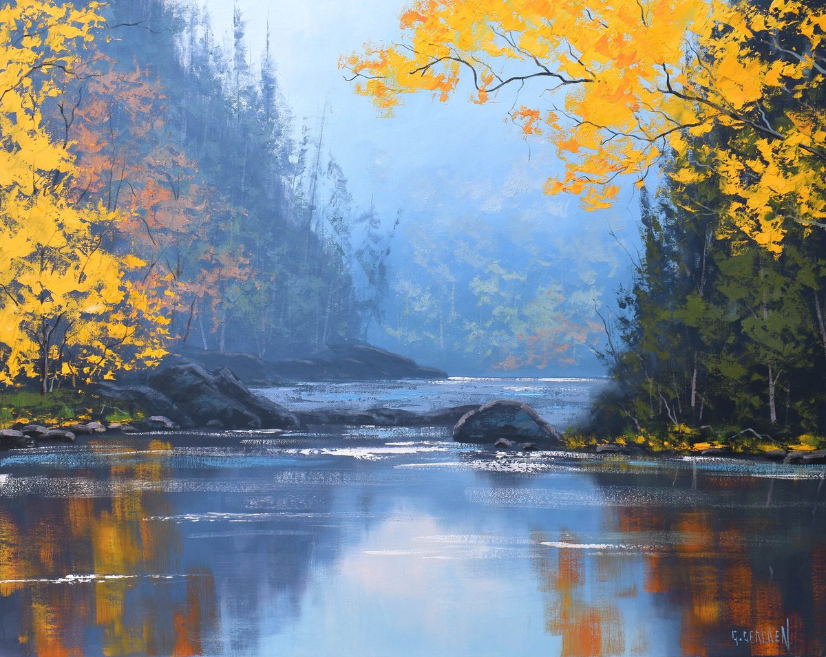 Wilderness River with Autumn trees by Graham Gercken