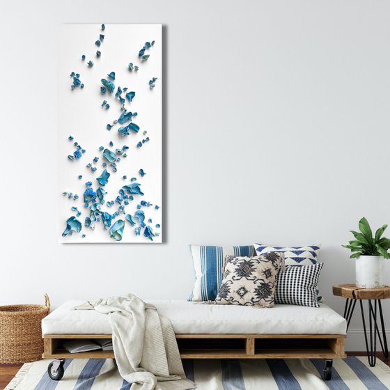 Whimsical Impermanence, blue #2 (24"x48")