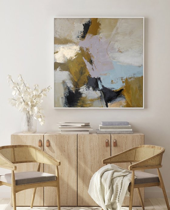 "Cape 2" Licak beige brown abstract art