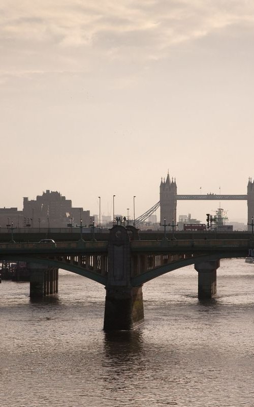 River Thames Looking East, London by Paula Smith