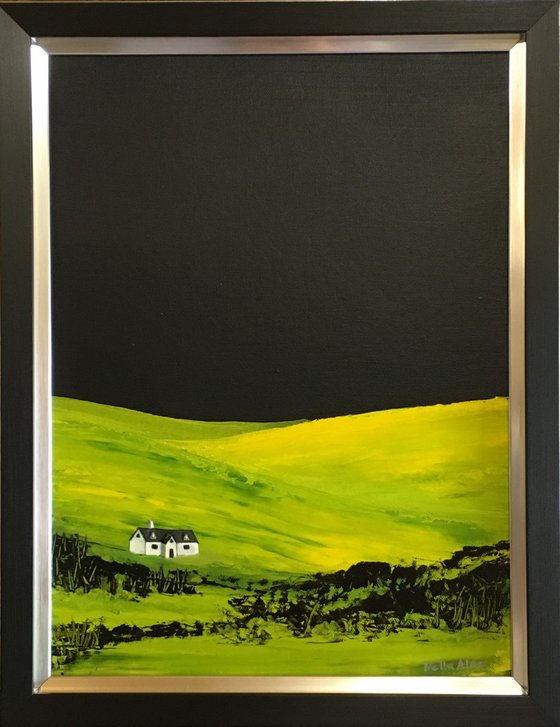 Up to the Mountain; original and unique, framed