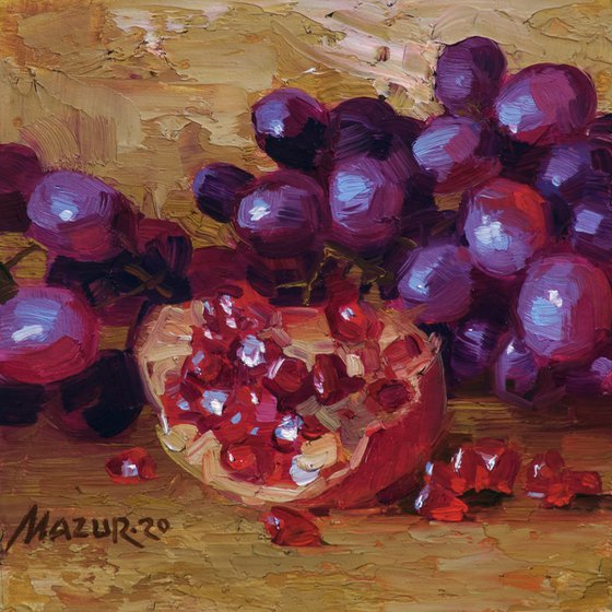 Grapes and pomegranate