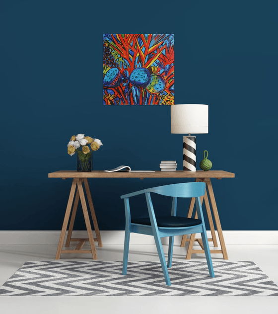 Floral Abstract Composition /  ORIGINAL PAINTING