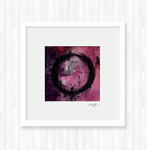 Mixed Media Enso 33 - Collage Zen Circle Painting by Kathy Morton Stanion