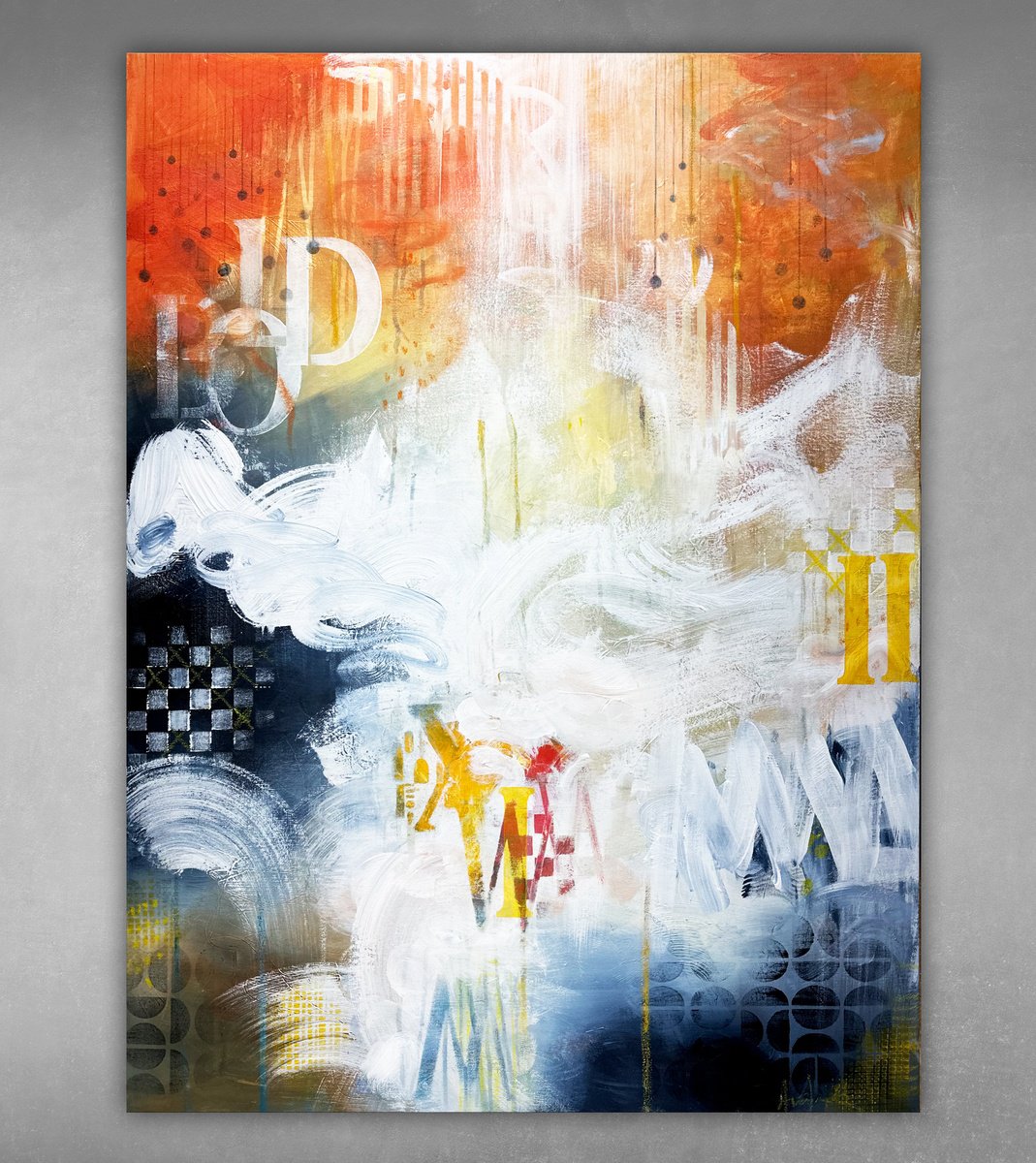 Abstract Acrylic Painting By Andrada Anghel, 30 X 40, Symbolic Statements, Original Artwork