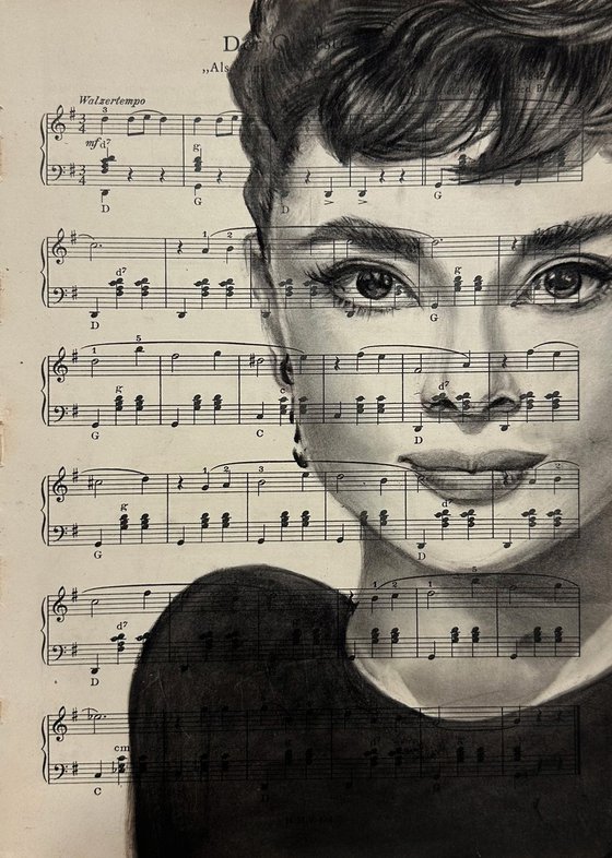 Audrey Hepburn on Vintage Sheet Music