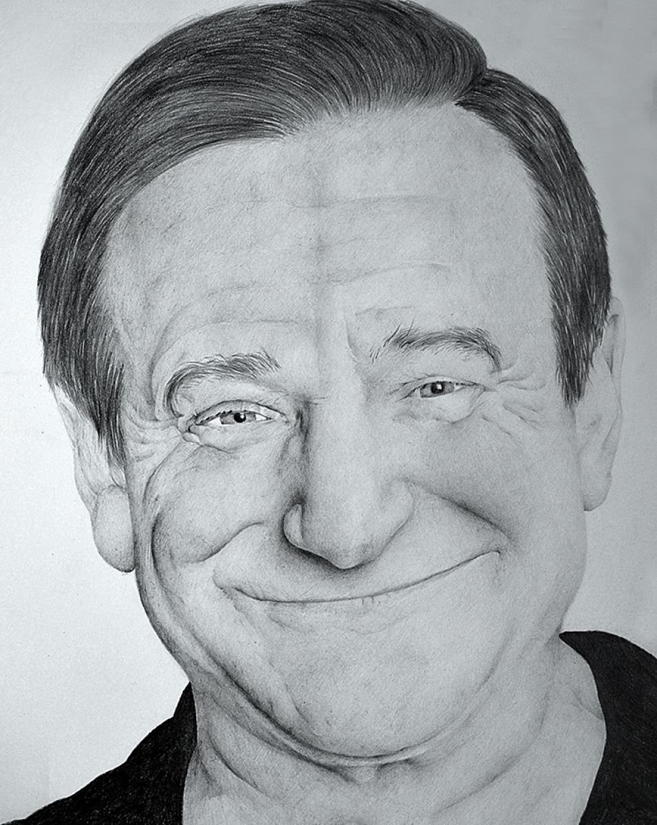 Robin Williams Pencil drawing by Majda Susnik | Artfinder