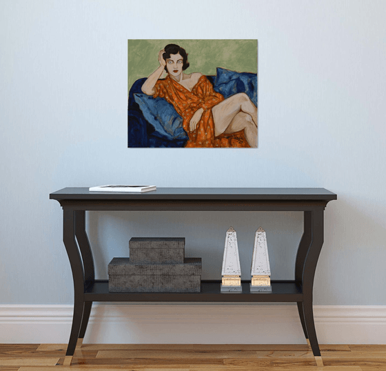 The blue sofa