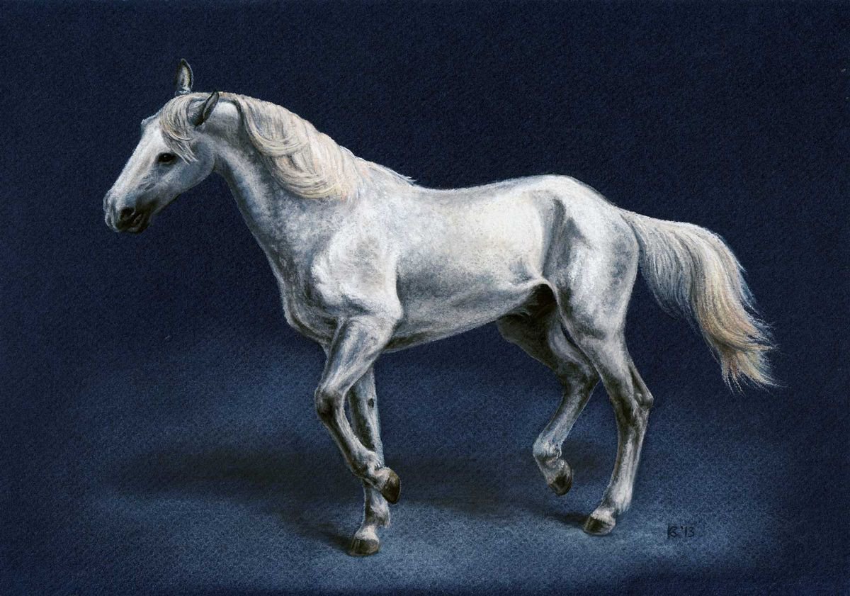 Белый конь Орловский рысак