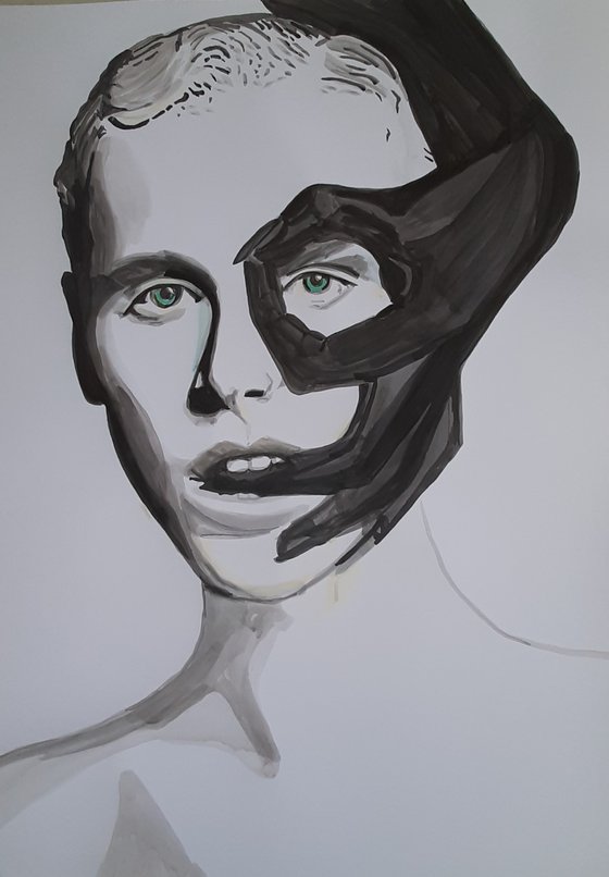 Portrait of young guy  / 100 x 70 cm