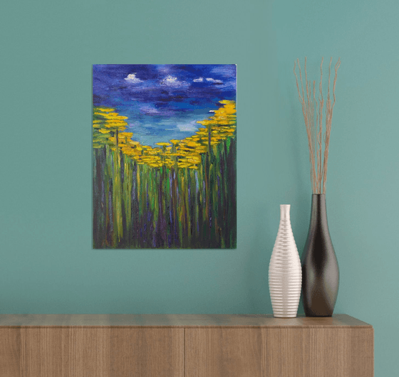 Spring, impressionistic oil painting, small artwork