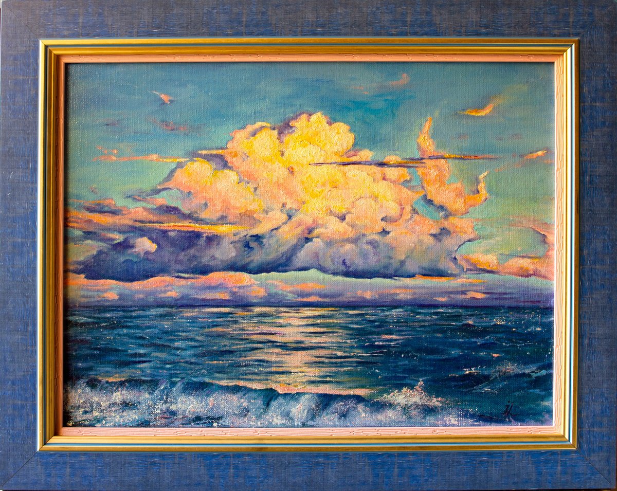 Impressionistic Landscape Oil Painting By Inga Loginova, 19 X 15, Cloud, Original Artwork