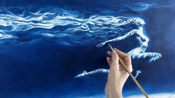 Toward Myself - Long Horizontal Blue Ocean