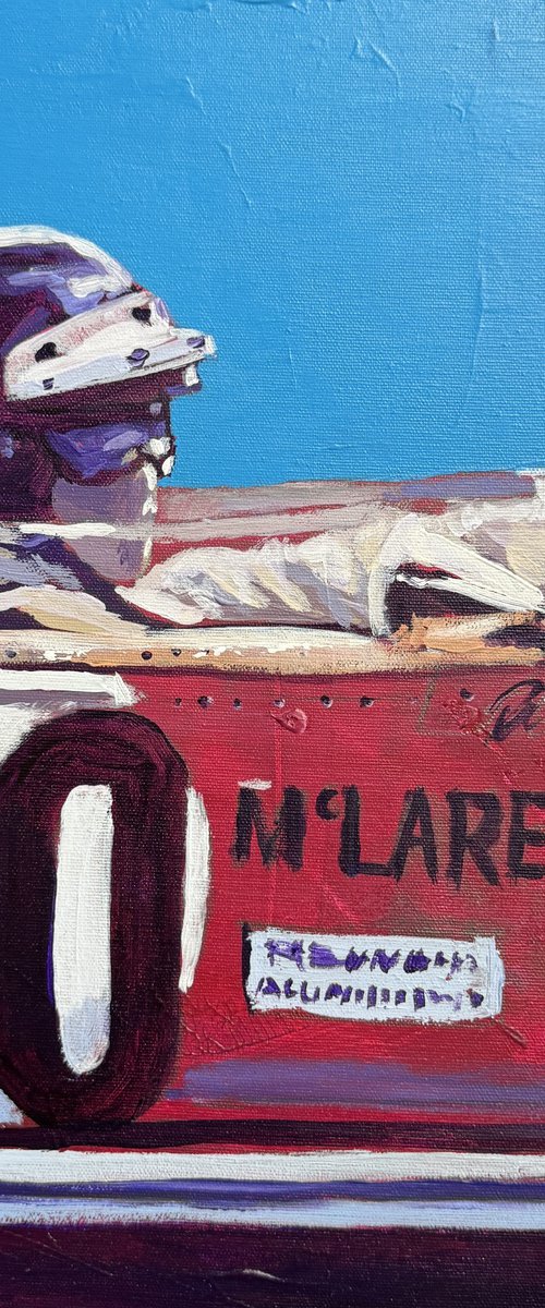 F1 MC LAREN CAR ACRYLIC ON CANVAS 40x40cm by Javier Peña