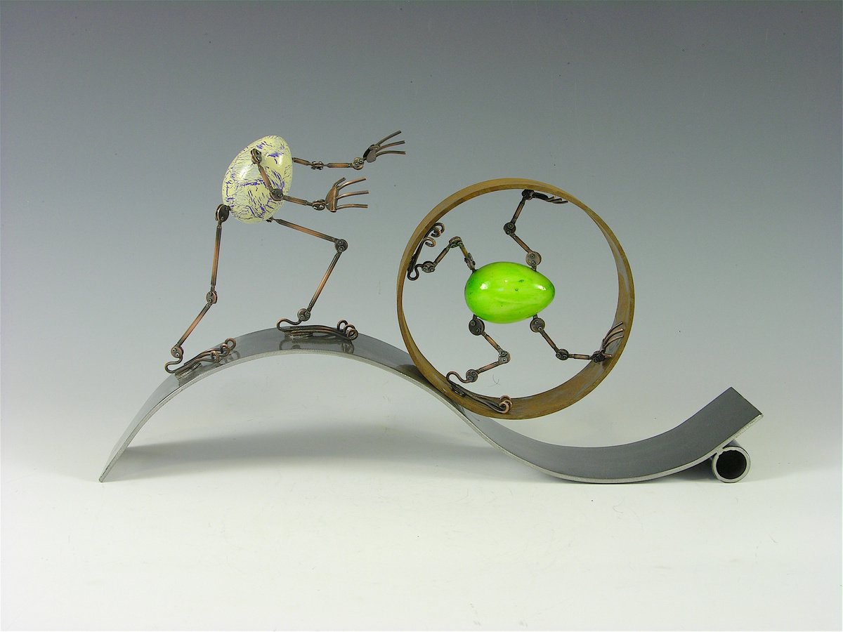 Expressive Portrait Sculpture By Tomoaki Orikasa, 18 X 10", Barrel Rolling, Original Artwork