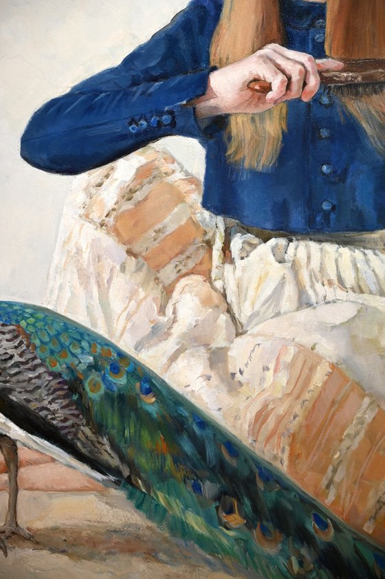 Girl With a Peacock