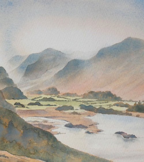 Derwentwater. by John Campbell, Mountainpainter.