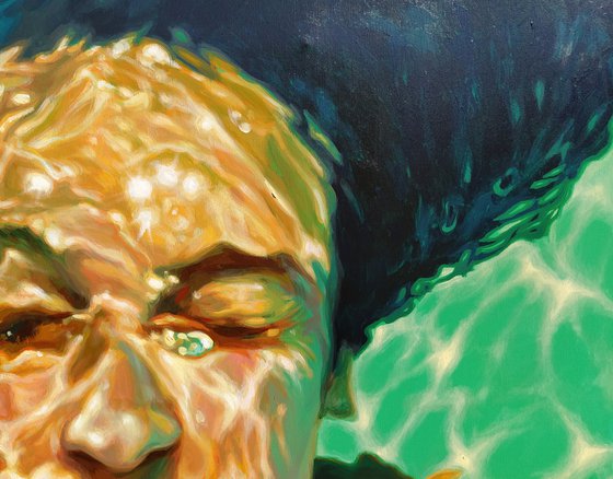 Underwater painting large acrylic artwork underwater art oryginal painting