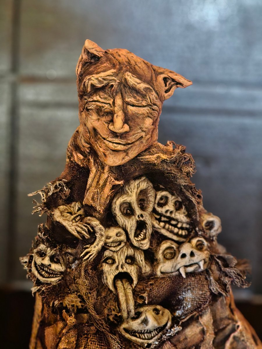 Expressive Portrait Clay Sculpture By Zheka, 12 X 16", The Sleep Of Reason, Original Artwork