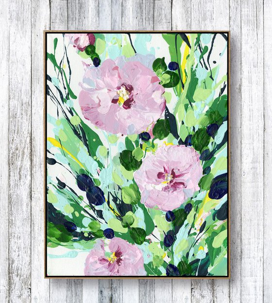 Lovely Blooms -  Textured Flower Painting  by Kathy Morton Stanion