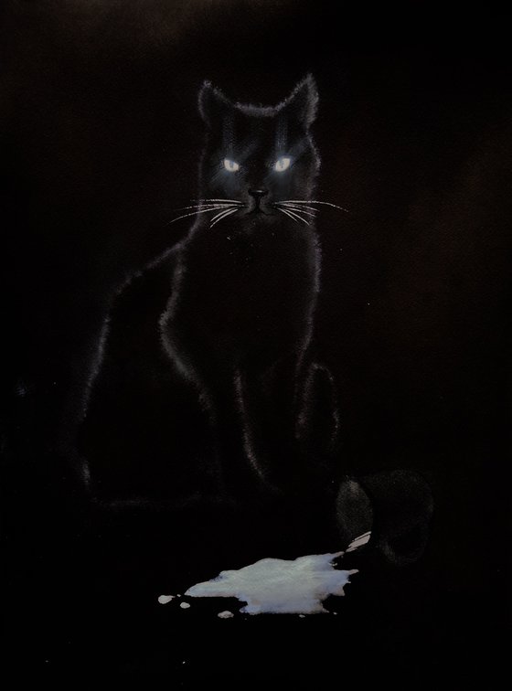 Black Cat and Milk