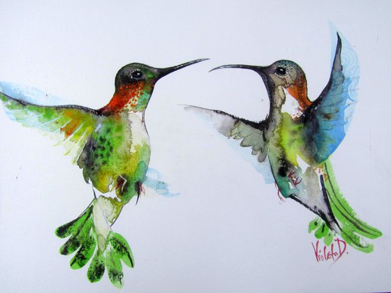 Kissing Hummingbirds 2