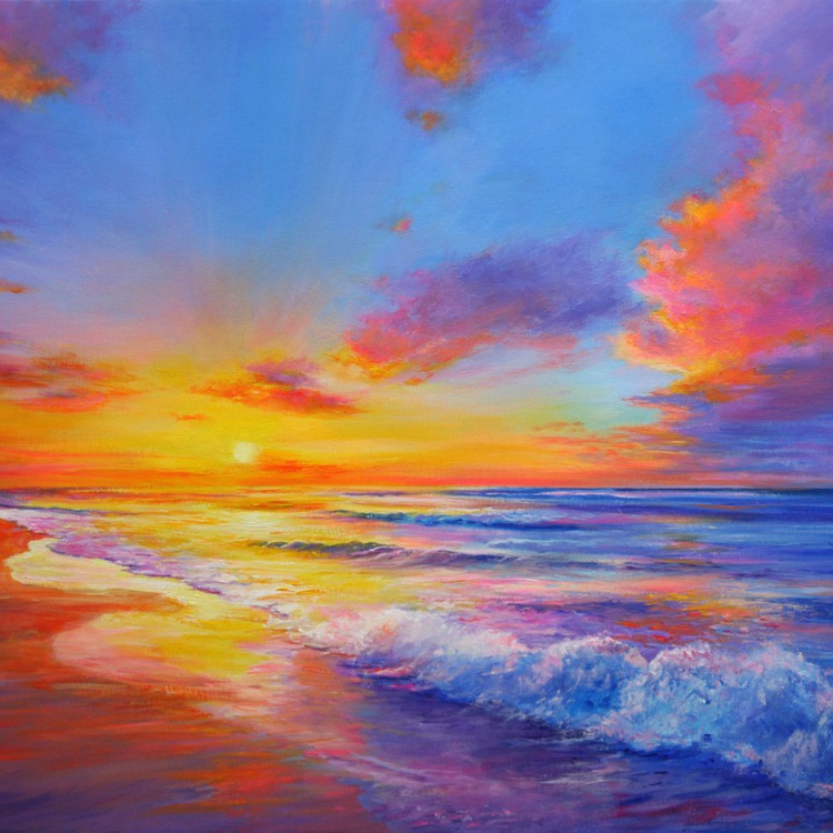Sunrise Acrylic Painting By Behshad Arjomandi Artfinder