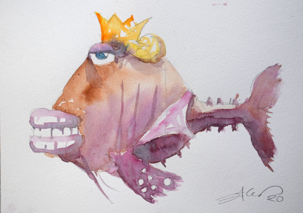 Celeb fish Margot by Goran Zigolic Watercolors