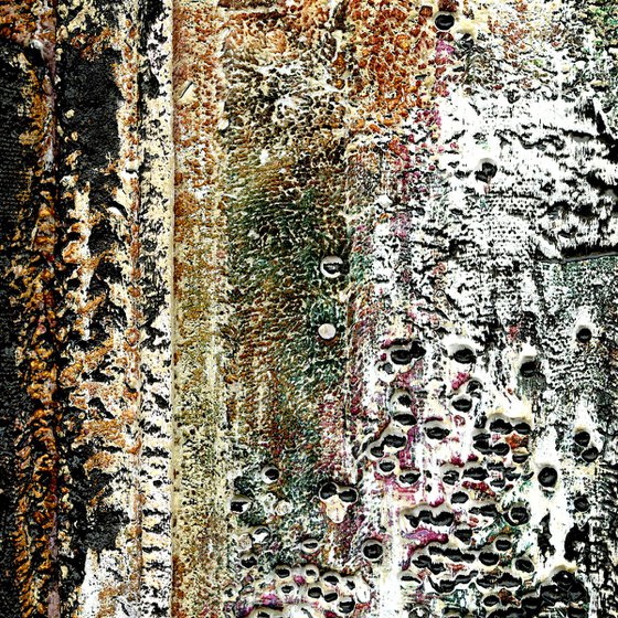 Remnants Of The Past Collection 1 - Set of 3 (3 Parts) - Mixed Media Abstract by Kathy Morton Stanion