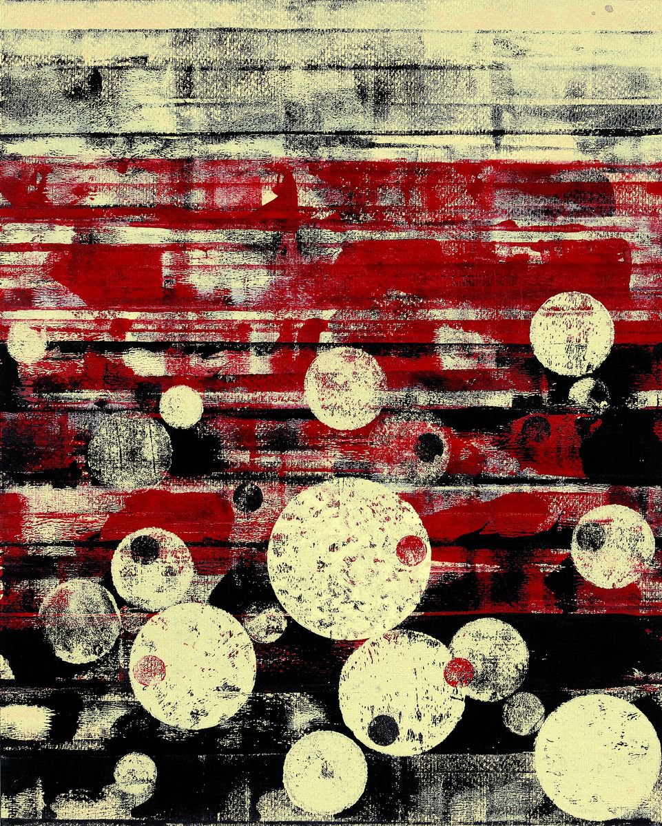 Abstract Acrylic Painting By Petr Strnad, 16 X 20", Nowhere Far Viii., Original Artwork