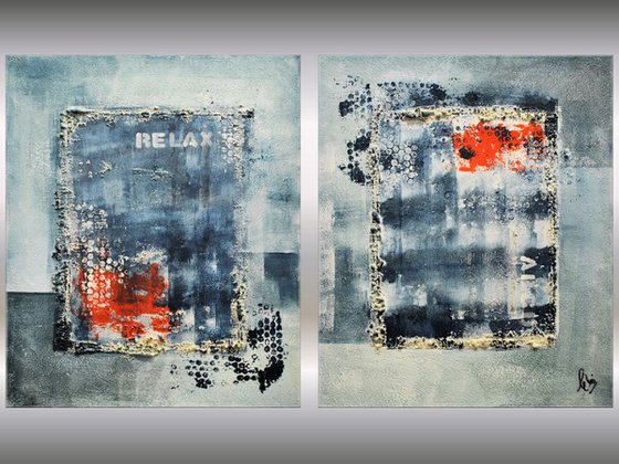 Relax  - Abstract Acrylic Painting - Canvas Art - Wall Art - Textured Artwork - Ready to Hang