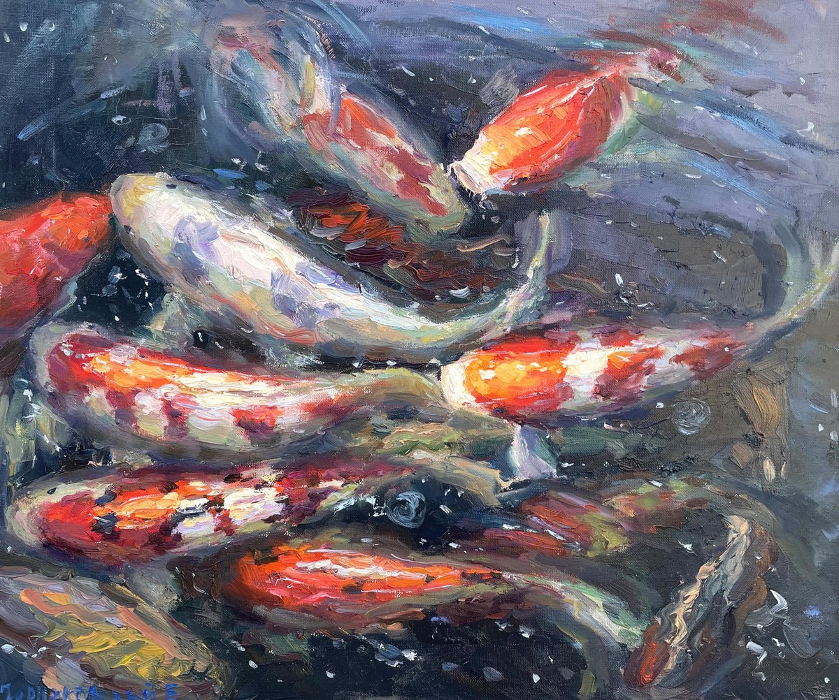 Koi By Evgeny Chernyakovsky, 24 X 20, Artwork For Sale On Artfinder