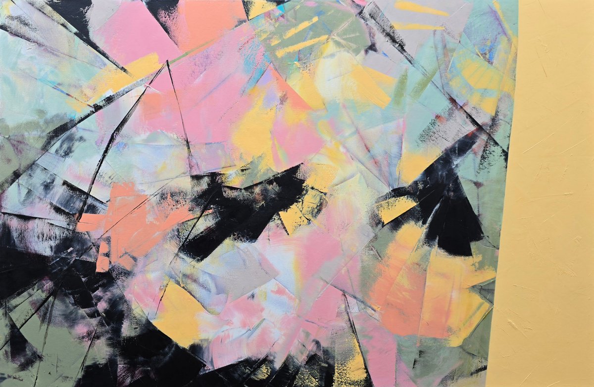 Expressive Abstract Oil Painting By Faith Patterson, 36 X 24, Echoes Of Light, Original Artwork