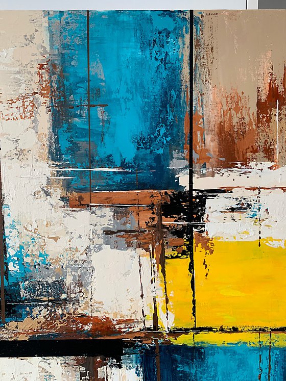 Bright lemon yellow blue