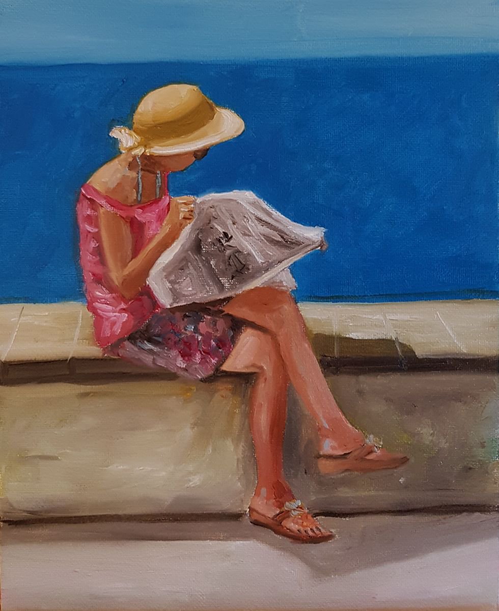Reading Woman By Els Driesen, 8 X 12, Artwork For Sale On Artfinder