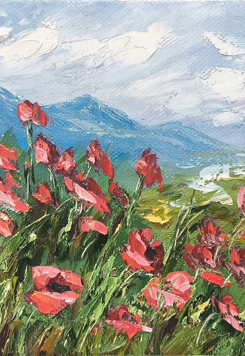 The Poppy Field in Wind by Anush Emiryan