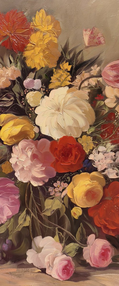 Peonies and Roses in Splendor by Kamo Atoyan