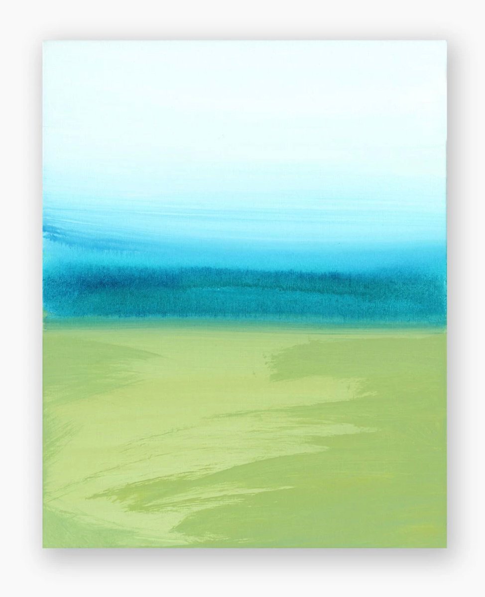 Abstract Landscape Acrylic Painting By Kathy Morton Stanion, 16 X 20", Tranquility At Rest 2, Original Artwork