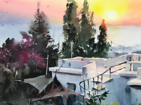 Greek village Sunrise