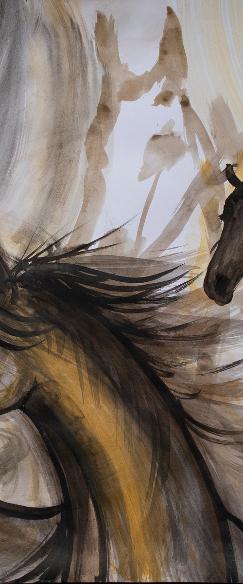 Three horses by René Goorman