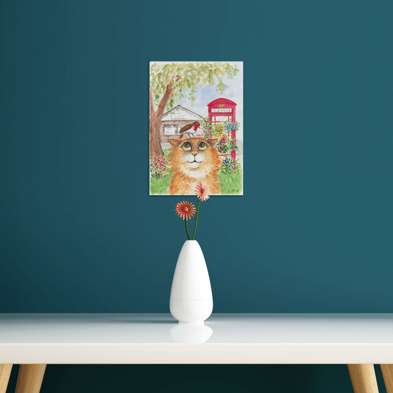 Kitty Cat and Red Phone Box