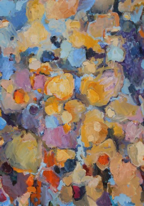 Scrambled Eggs- Large Abstract Painting by Lana Verdi