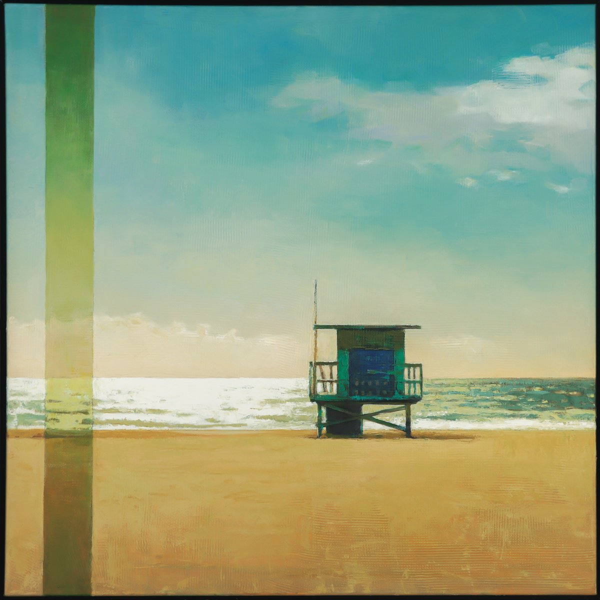 Impressionistic Landscape Oil Painting By Bo Kravchenko, 31 X 31, Sparkling Ocean, Original Artwork