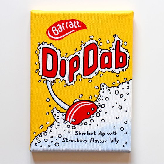 'Dip Dab' Retro Sweets Pop Art Painting On Miniature Canvas