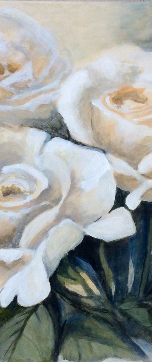 White Roses by Linda Bartlett