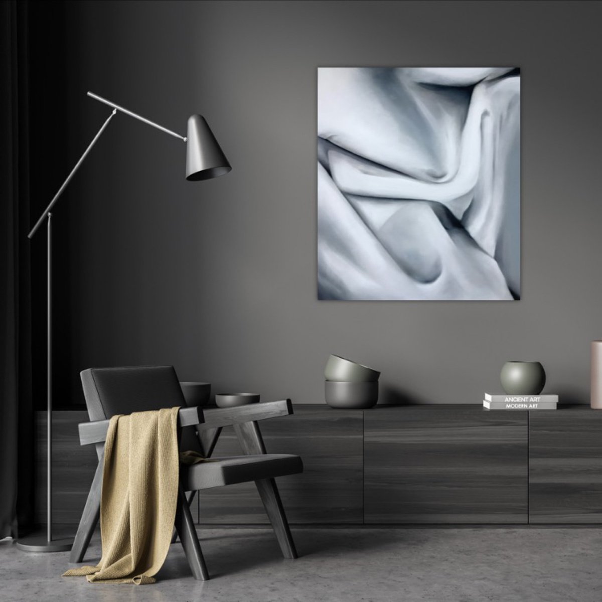 Abstract Oil Painting By Roberta Cervelli, 28 X 31", Hideout, Original Artwork