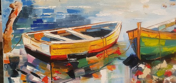 Fishing boats 40*30 cm