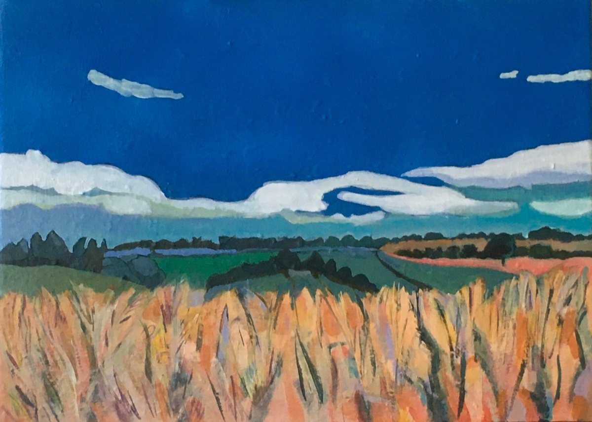 Impressionistic Landscape Painting By Chihiro Kinjo, 22 X 16, Levington ,Suffolk 1,, Original Artwork